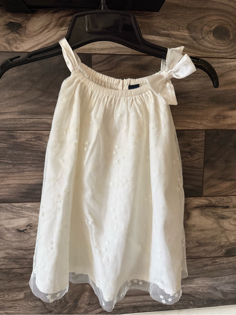 NWT Vintage Baby Gap cream flowy dress w tulle stars 12-18m